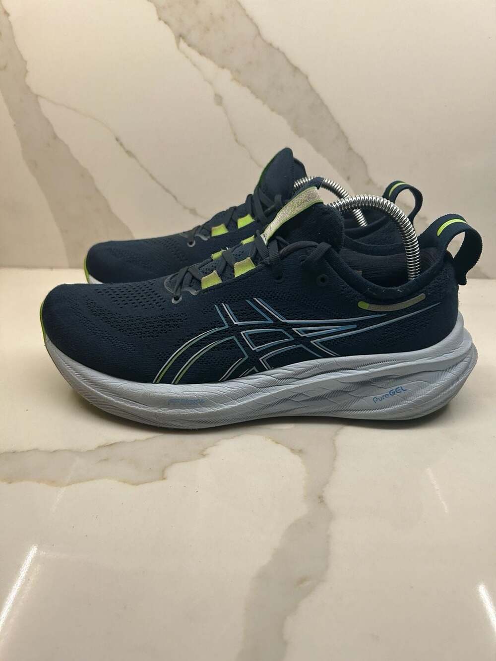 ASICS Gel-Nimbus 26 French Blue Electric Lime Running Shoes (Size: 9)